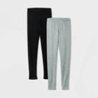 Girls' 2pk Cozy Leggings - Cat & Jack Black/gray