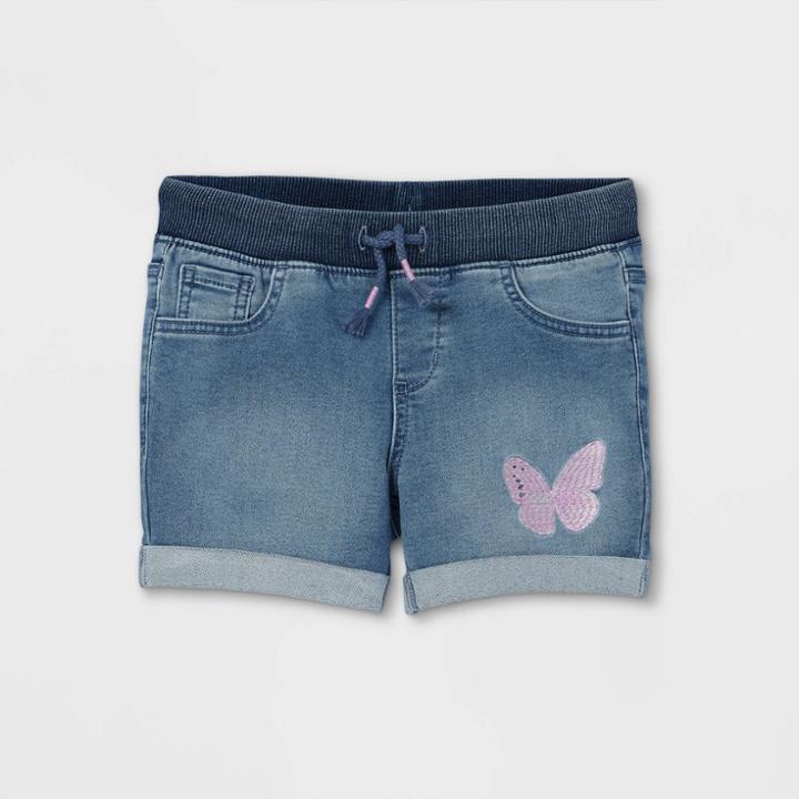 Girls' Butterfly Jean Shorts - Cat & Jack
