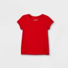 Toddler Girls' Solid Short Sleeve T-shirt - Cat & Jack Red