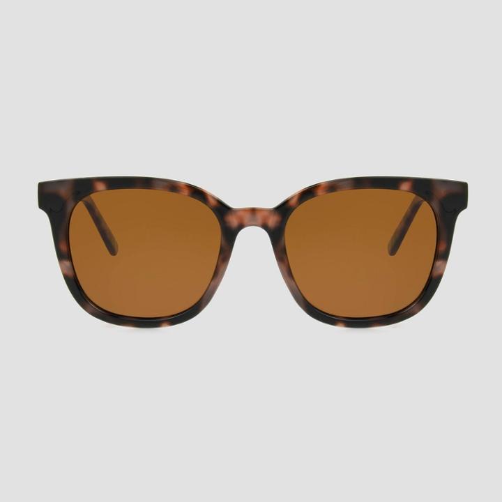 Women's Tort Surf Plastic Sunglasses - A New Day Brown, Women's, Size: Small, Brown/blue