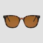 Women's Tort Surf Plastic Sunglasses - A New Day Brown, Women's, Size: Small, Brown/blue