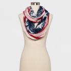 Women's Americana Stars And Stripes Printed Infinity Scarf - Mossimo Supply Co. Red/navy (blue)