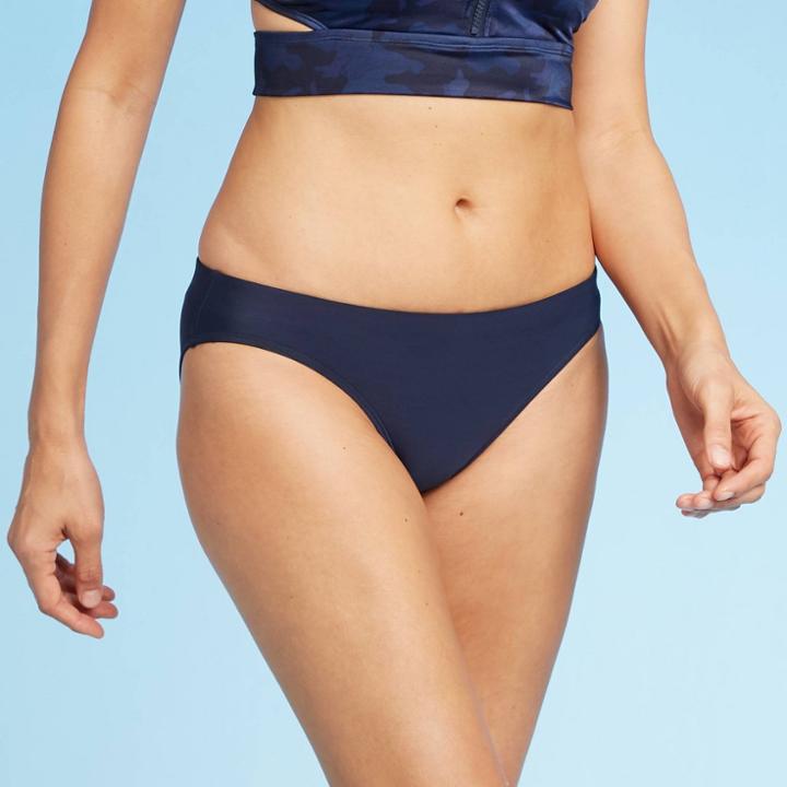 Women's Medium Coverage Hipster Bikini Bottom - All In Motion Navy Xs, Women's, Blue