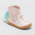 Toddler Girls' Leticia Metallic Unicorn Ankle Fashion Boots - Cat & Jack White