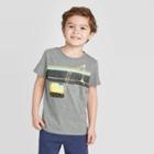 Petitetoddler Boys' Short Sleeve Construction Graphic Stripe T-shirt - Cat & Jack Charcoal Gray 12m, Toddler Boy's