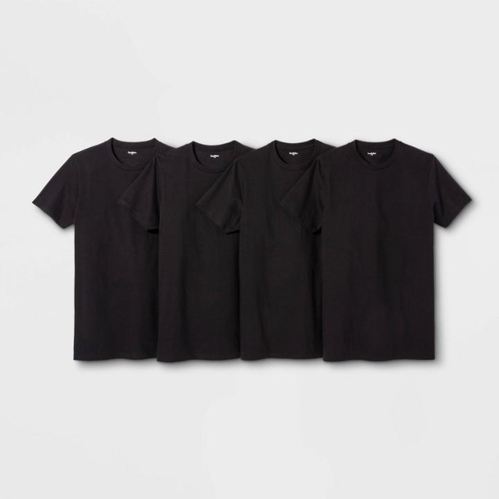 Men's Short Sleeve 4pk Crew-neck T-shirt - Goodfellow & Co Black