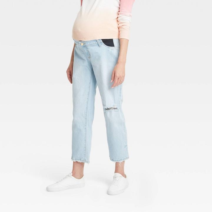 Under Belly Cropped Vintage Straight Maternity Jeans - Isabel Maternity By Ingrid & Isabel