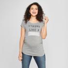 Maternity Strong Like A Mother Short Sleeve Graphic T-shirt - Grayson Threads Light Heather Gray
