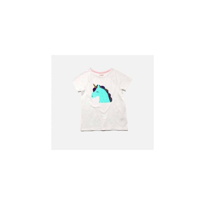 Girls' Flip Sequin Unicorn Short Sleeve T-shirt - Cat & Jack White