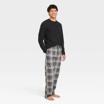 Hanes Premium Men's Waffle Knit Crew Sleep Pajama Set - Black