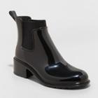 Women's Camille Heeled Rain Boots - A New Day Black