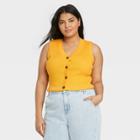 Women's Plus Size V-neck Sweater Vest - Who What Wear Yellow
