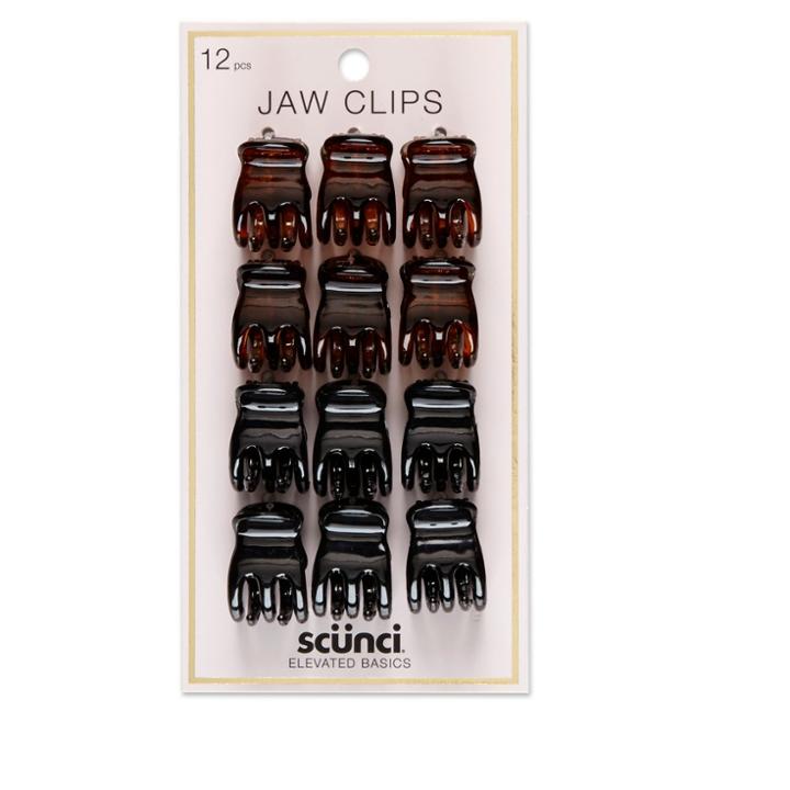 Conair Scunci 2cm Small 3-prong Jaw Clips - 12pk, Adult Unisex, Black