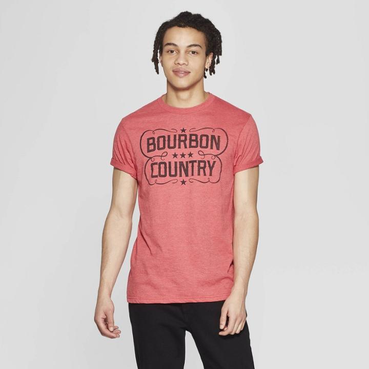 Men's Short Sleeve Crew Neck Bourbon Country Graphic T-shirt - Awake Red