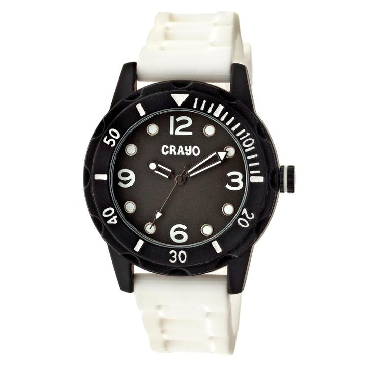 Women's Crayo Splash Silicone Strap Watch-white, White