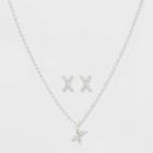 Initial X Crystal Jewelry Set - A New Day Silver, Women's