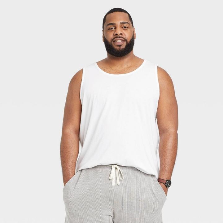 Men's Big & Tall Tank Top - Goodfellow & Co White