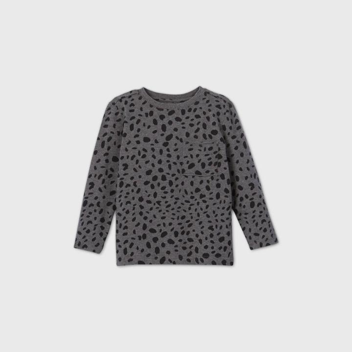 Toddler Boys' Long Sleeve 'dot' Pocket T-shirt - Art Class Heather Gray