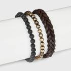 Men's Bracelet Set - Goodfellow & Co Black/brown