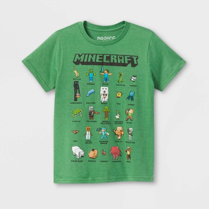 Kids' Minecraft Short Sleeve Graphic T-shirt - Green