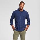 Men's Standard Fit Herringbone Flannel Shirt - Goodfellow & Co Blue