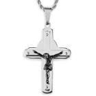 Men's West Coast Jewelry Stainless Steel Two-tone Layer Crucifix Cross Pendant, Size: Small,