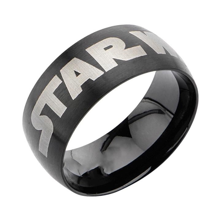 Men's Star Wars Stainless Steel Logo Ring - Black, Size: