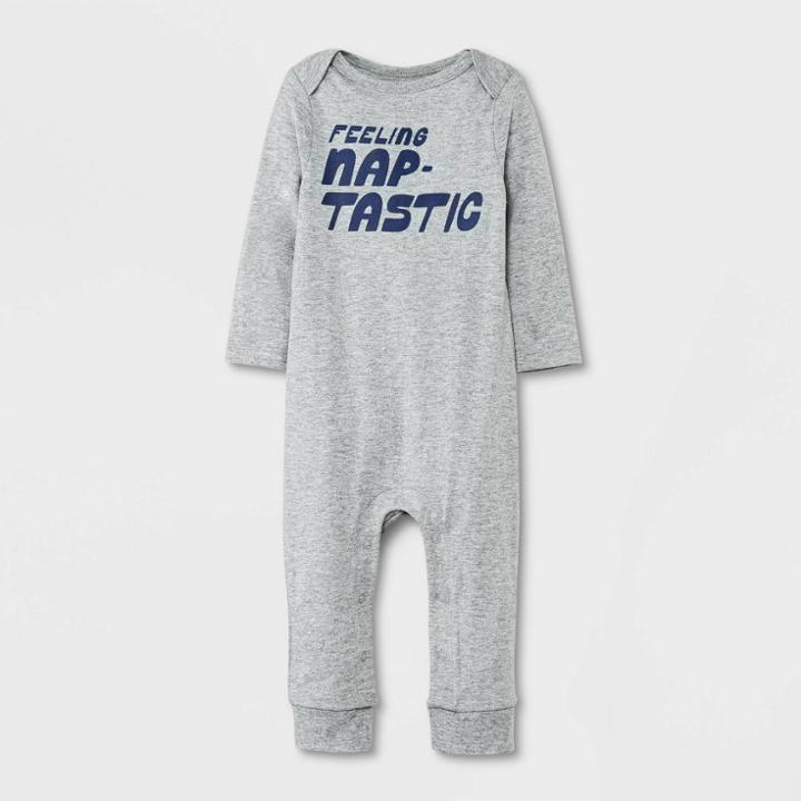 Baby Boys' Naptastic Romper - Cat & Jack Gray Newborn