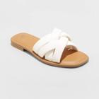 Women's Rory Wide Width Padded Slide Sandals - A New Day White
