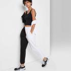 Women's Colorblock High-rise Vintage Jogger Pants - Wild Fable Black/white