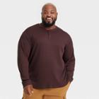 Men's Big & Tall Waffle-knit Long Sleeve T-shirt - All In Motion Berry