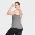 Women's Ribbed Tank Top With Shelf Bra - All In Motion Gray S, Women's,