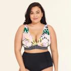 Women's Slimming Control Bikini Top - Beach Betty By Miracle Brands Multi Tropical 2x,