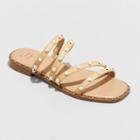 Women's Hollis Wide Width Embellished Slide Sandals - A New Day Beige