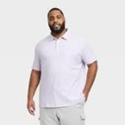 Men's Big & Tall Regular Fit Short Sleeve Slub Jersey Collared Polo Shirt - Goodfellow & Co Lilac Purple