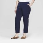 Women's Plus Size Slim Ankle Trouser Pants - Ava & Viv Navy (blue)