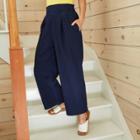 Women's High-rise Wide Leg Cropped Pull-on Pants - A New Day Indigo