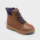 Boys' Atticus Slip-on Zipper Combat Boots - Art Class Cognac