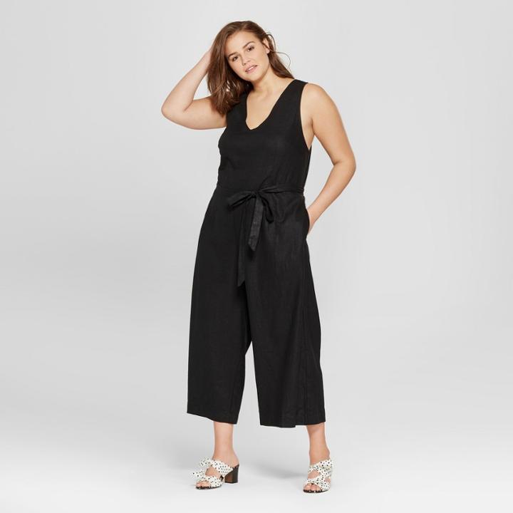 Women's Plus Size Tie Back Jumpsuit - Who What Wear Black