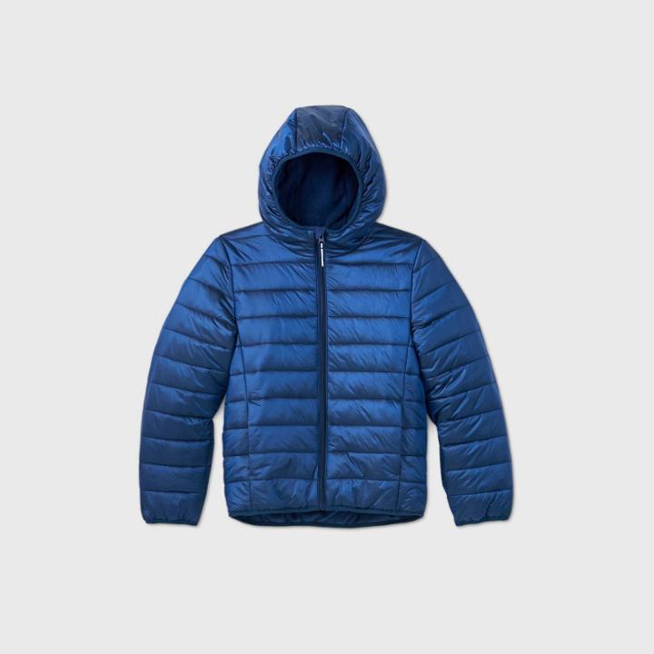 Kids' Microfleece Lined Puffer Jacket - Cat & Jack Blue