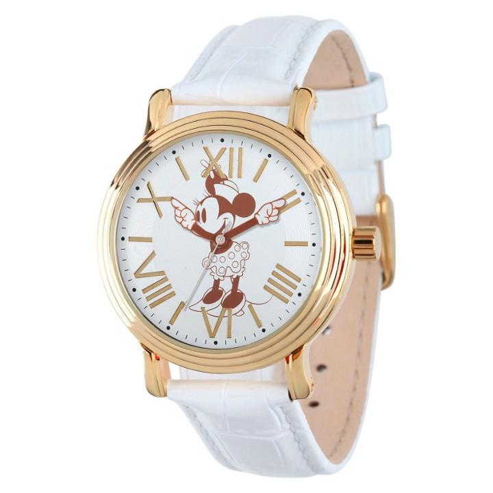Women's Disney Minnie Mouse Shinny Vintage Articulating Watch With Alloy Case - White, Women's,