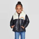 Toddler Girls' Solid Midweight Puffer Jacket - Cat & Jack Black