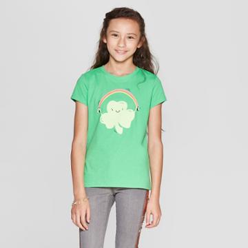 Girls' Shamrock Jump Short Sleeve Rope T-shirt - Cat & Jack Green