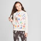 Girls' Paint Splatter Hoodie - Cat & Jack Cream