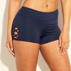 Women's Strappy Side Swim Shorts - Kona Sol Navy Blue