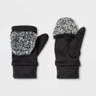 Girls' Onyx Flip Top Gloves - All In Motion Black 8-16, Black/black