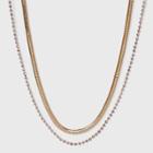 16 Multi Strand Snake Chain And Stone Statement Necklace - A New Day Purple