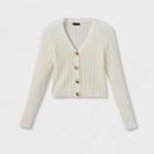 Girls' Boxy Cropped Cardigan Sweater - Art Class Cream