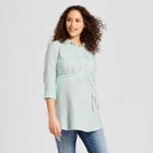 Maternity Gingham Long Sleeve Popover Tunic - Isabel Maternity By Ingrid & Isabel Mint (green) S, Infant Girl's