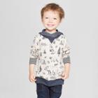 Genuine Kids From Oshkosh Toddler Boys' Crew Sweatshirt With Hood Wilderness Critters - Tan